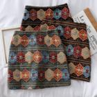 Ethnic-embroidered Mini Skirt