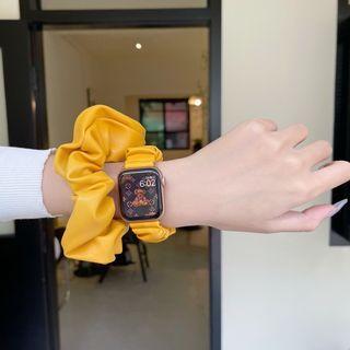 Genuine Leather Shirred Apple Watch Strap