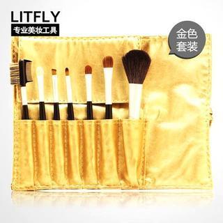 Make-up Brush Set (gold) 7 Pcs + Bag