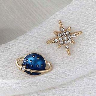 Planet Sterling Silver Ear Stud / Clip-on Earring