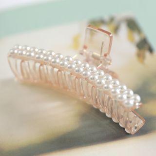 Faux-pearl Hair Claw White - One Size