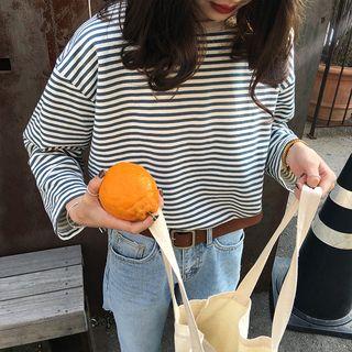 Striped Long-sleeve T-shirt With Elbow Patch