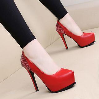 Studded Platform Stilettos