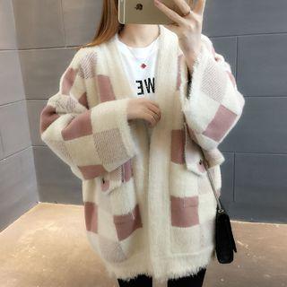 Color Block Knit Coat