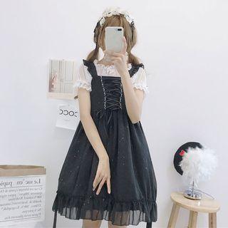 Short-sleeve Lace Top / Sleeveless Dress