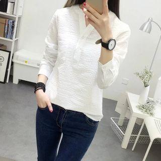 Open-placket Henley Blouse