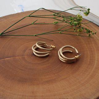 Triple-hoop Earrings Gold - One Size