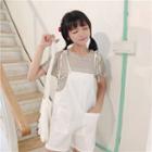 Set: Striped Short-sleeve T-shirt + Jumper Shorts
