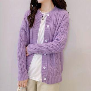 Long-sleeve Cropped Knit Sweater Jacket