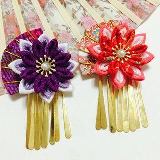 Flower Accent Fringed Hair Comb