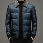 Fleece Collar Zip-up Down Jacket