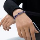 Bead Stainless Steel Bracelet Silver & Blue - One Size