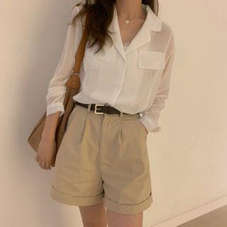 V-neck Plain Shirt / Shorts
