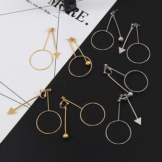 Circle Non-matching Drop Earring