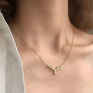 Alloy Deer Pendant Necklace 1pc - As Shown In Figure - One Size
