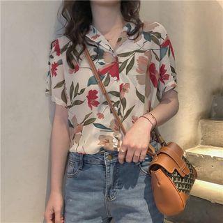 Short-sleeve Flora Print Top