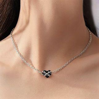 Heart Rattan Pendant Sterling Silver Necklace / Gift Box / Set