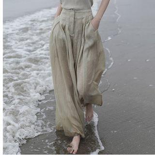 High Waist Wide Leg Linen Pants