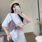 Short-sleeve Mock Two-piece Loose-fit T-shirt As Figure - One Size