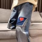 Heart Panel Wide Jeans