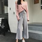 Long-sleeve T-shirt / Drawstring Wide-leg Pants