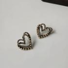 Heart Alloy Earring A-509 - 1 Pair - Gold - One Size