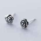 925 Sterling Silver Rose Stud Earring 1 Pair - 925 Sterling Silver - One Size