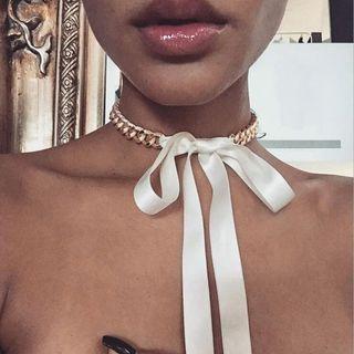 Ribbon Bow Aluminium Choker