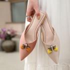 Strawberry Applique Pointy-toe Flat Mules