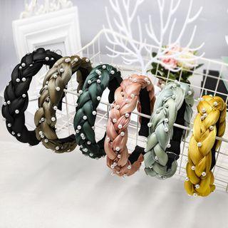 Faux Pearl Braided Headband