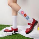 Flower Embroidery Knee High Stockings