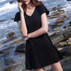 Cross Back Short-sleeve A-line Dress