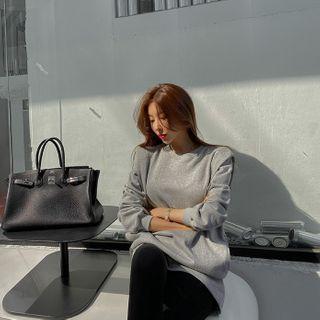 Sharp-shoulder Sweat Shift Dress