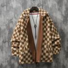 Reversible Checkerboard Zip-up Fleece Jacket