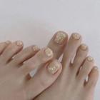 Glitter Faux Toe Nail Tips J-115 - Gold - One Size