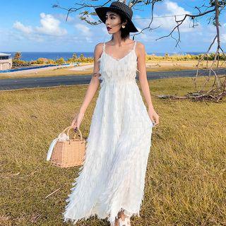 Spaghetti Strap Textured Maxi Sun Dress
