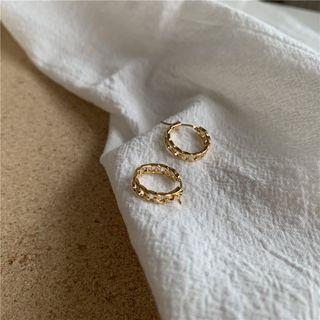 S925 Silver Chain Twist Earrings  - [s925 Silver Needle] A Pair Of Earrings