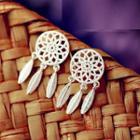 Perforated Dream Catcher Earring 1 Pair - Silver - One Size