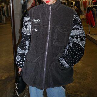 Patterned Zip Padded Jacket