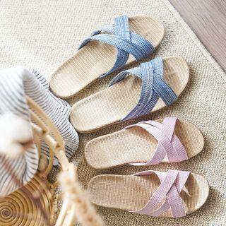 Couple Matching Cross Strap Slippers