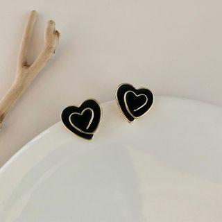 Heart Earring Black - One Size