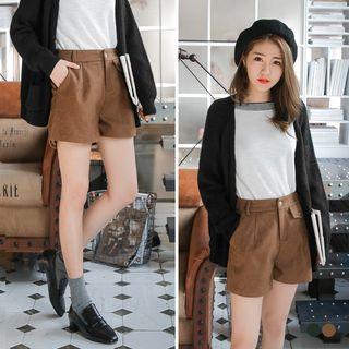 Constructed Pleated Woolen Shorts