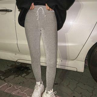 Drawstring Velvet Leggings