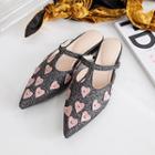 Applique Pointed Mules