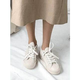 Toe-cap Corduroy Platform Sneakers