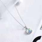 925 Sterling Silver Glass Bead Pendant Necklace Necklace - Silver - Blue Dream Land - One Size