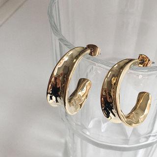 Metallic Thick Hoop Earrings