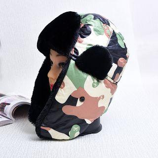 Camouflage Print Aviator Hat