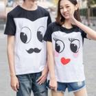 Couple Matching Set: Short-sleeve Cartoon Print T-shirt