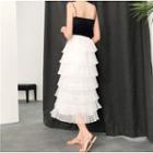 Plain Camisole Top / Layered Midi Skirt